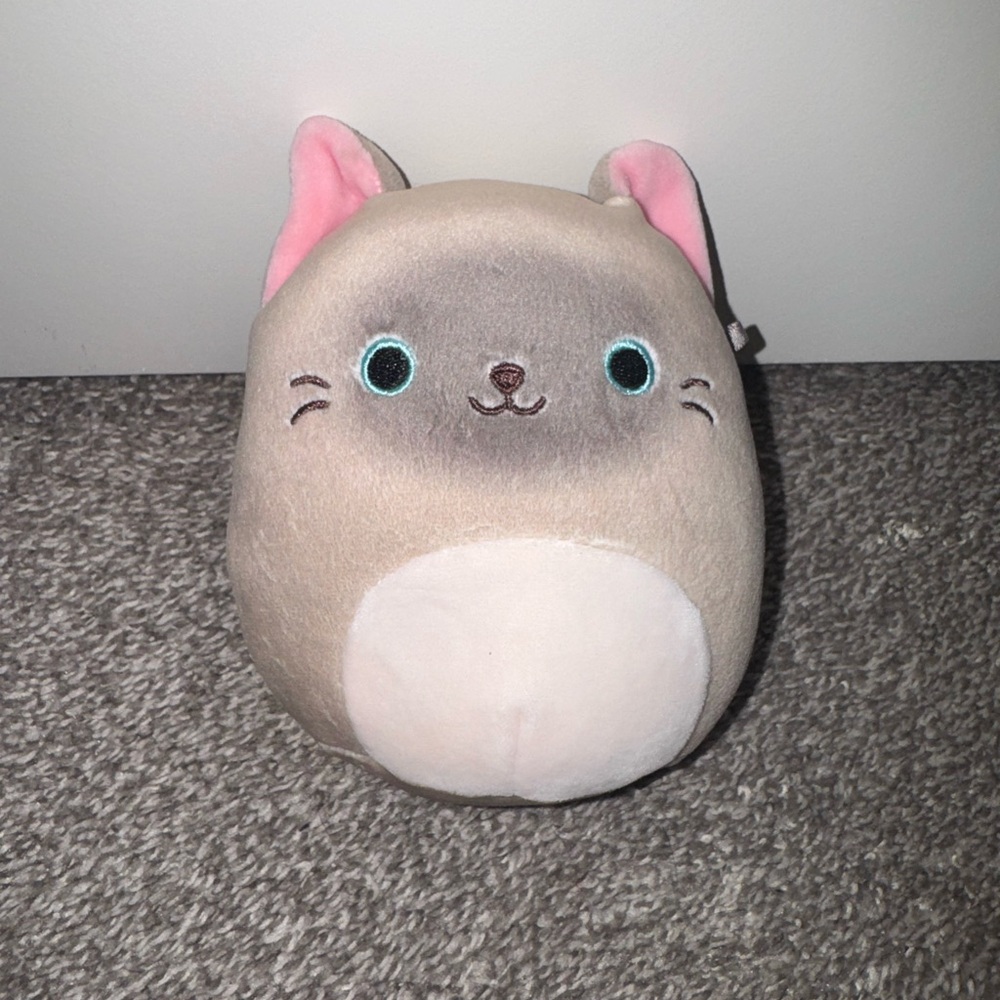 Adorable Plush Cat Toy with Pink Ears